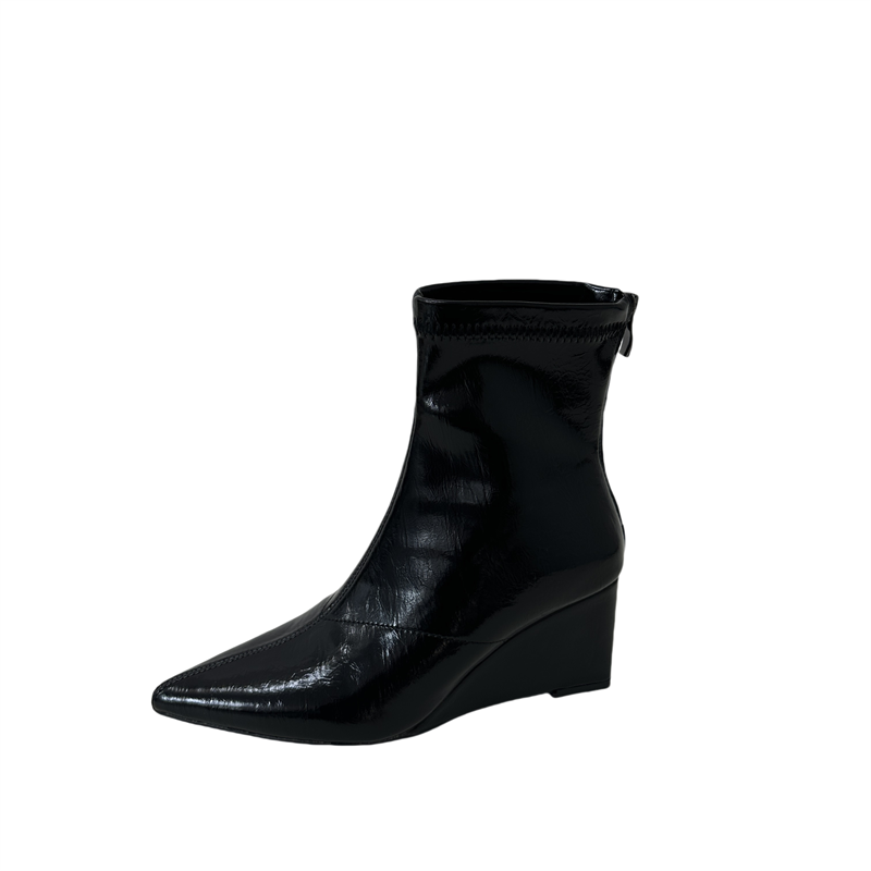 2025-new-autumn-winter-wedge-heel-ankle-boots-pointed-toe-stretch-slim-boots-black-retro-martin-boots-for-women_4 2025 New Autumn Winter Wedge Heel Ankle Boots Pointed Toe Stretch Slim Boots Black Retro Martin Boots for Women