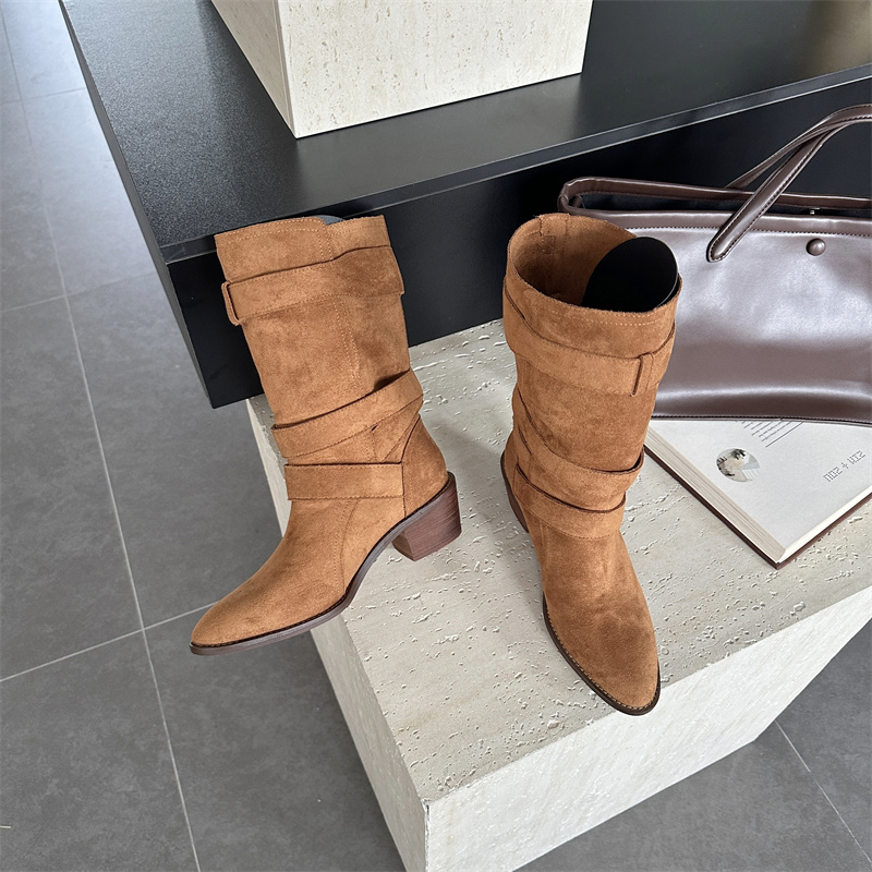2026-new-design-belt-buckle-chunky-heel-mid-calf-boots-women-british-style-martin-boots-stacked-boots-knight_3 2026 New Design Belt Buckle Chunky Heel Mid Calf Boots Women British Style Martin Boots Stacked Boots Knight