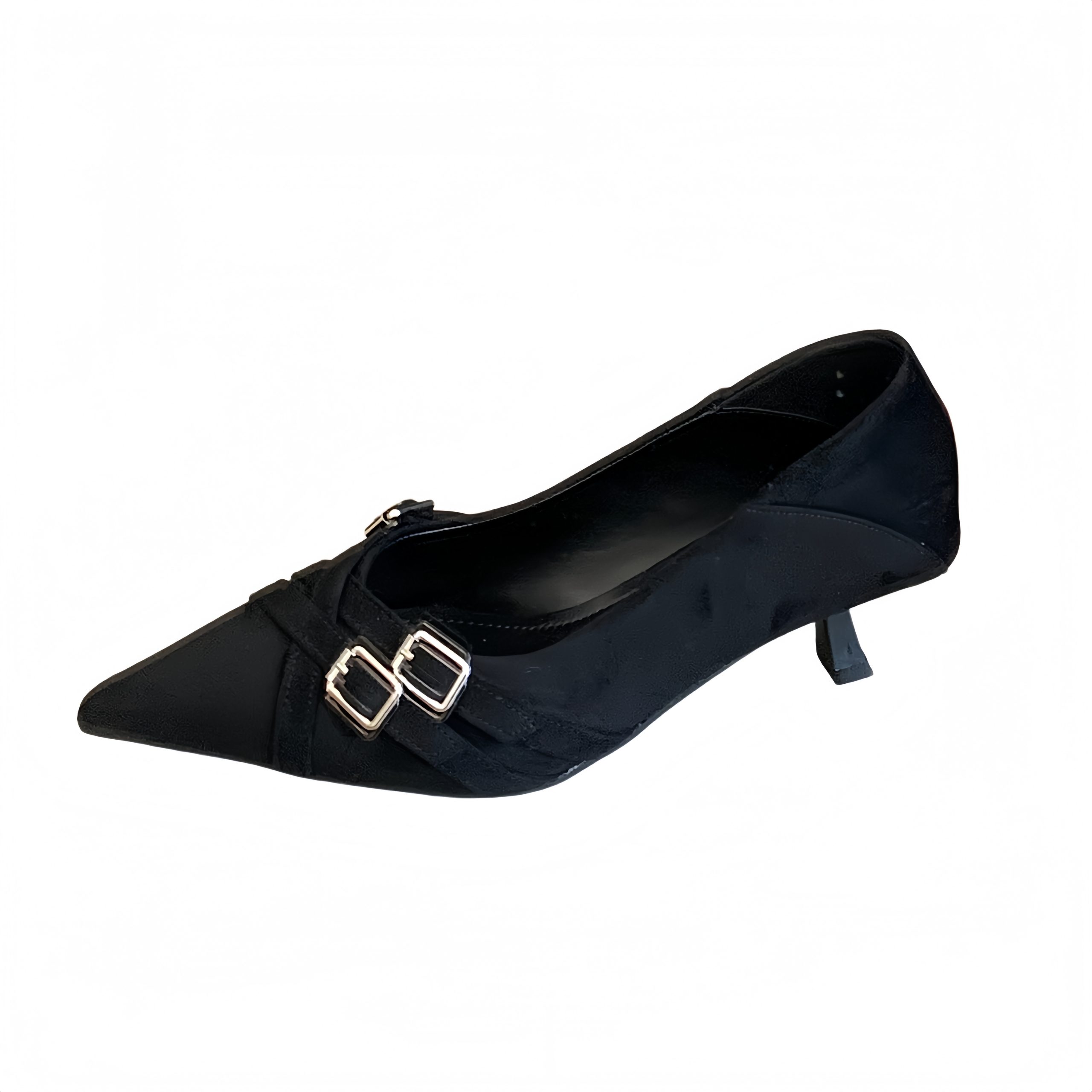 black-suede-french-style-womens-low-heel-pointed-toe-shoes-autumn-3cm-heel_4 Black Suede French Style Women's Low Heel Pointed Toe Shoes Autumn 3cm Heel