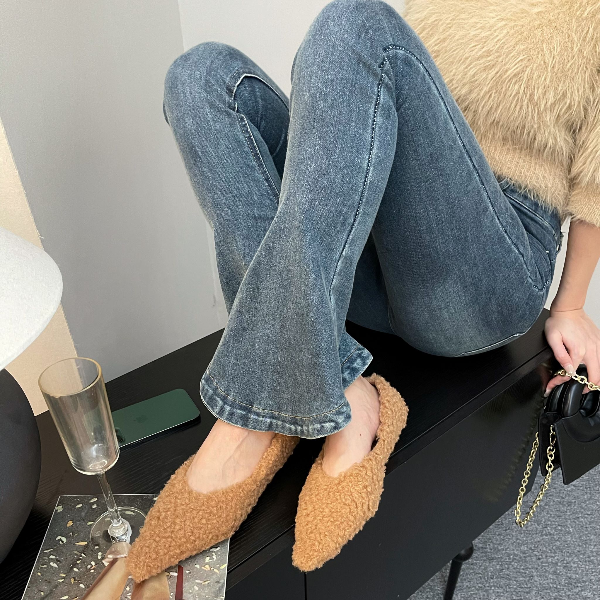 diairiz-womens-autumn-winter-pointed-toe-flat-shoes-with-faux-fur-lining-comfortable-slip-on-loafers_1 DIAIRIZ Women's Autumn Winter Pointed Toe Flat Shoes with Faux Fur Lining, Comfortable Slip-On Loafers