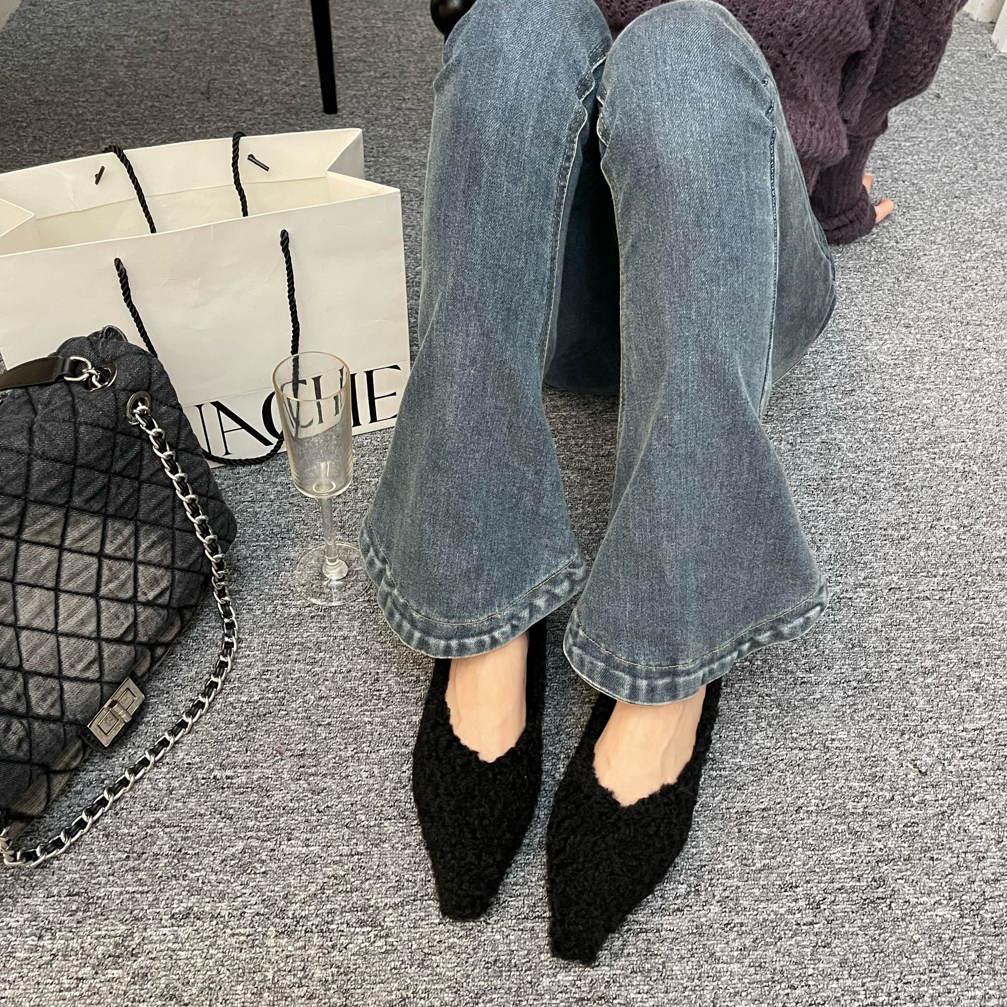 diairiz-womens-autumn-winter-pointed-toe-flat-shoes-with-faux-fur-lining-comfortable-slip-on-loafers_2 DIAIRIZ Women's Autumn Winter Pointed Toe Flat Shoes with Faux Fur Lining, Comfortable Slip-On Loafers