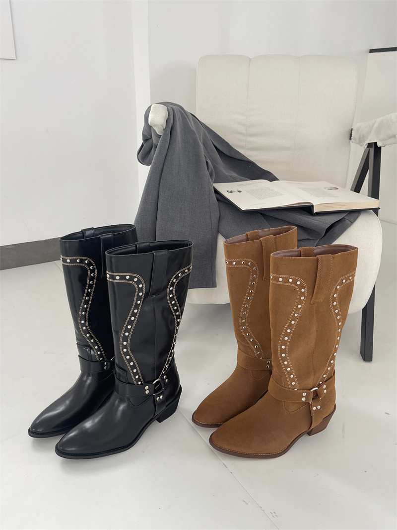 vintage-style-cowhide-belt-buckle-pointed-toe-chunky-heel-riding-boots-for-women-new-wide-calf-slim-fit-over-knee-boots_2 Vintage Style Cowhide Belt Buckle Pointed Toe Chunky Heel Riding Boots for Women New Wide Calf Slim Fit Over Knee Boots