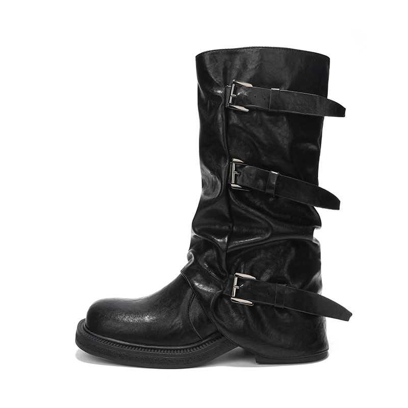 vintage-thick-sole-tube-boots-for-women-2026-new-design-long-boots-with-folds_4 Vintage Thick Sole Tube Boots for Women 2026 New Design Long Boots with Folds