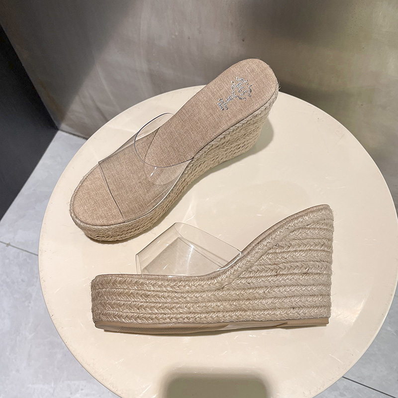 womens-summer-platform-wedge-sandals-with-10cm-height-increase-transparent-heel-toe-open-woven-sole-slippers_3 Women's Summer Platform Wedge Sandals with 10cm Height Increase, Transparent Heel, Toe-Open, Woven Sole, Slippers